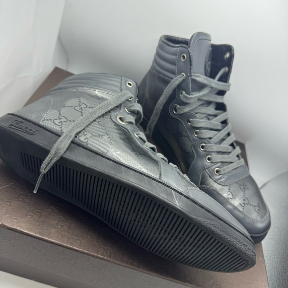 AUTHENTIC GUCCI Coda GG Imprime Canvas Sneakers Size 9 In Platinum Grey - Picture 12 of 16